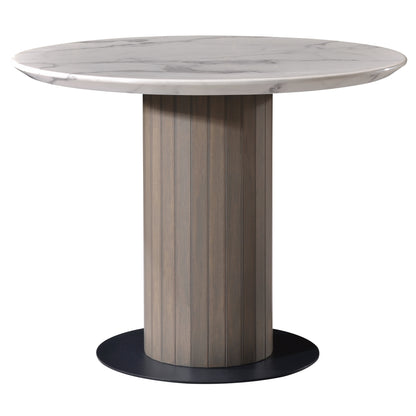 Criterion Eucla End Table 700mm Round 20mm Laminated Marble Top KSK Slate Wood Veneer