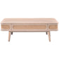 Criterion Jurien Coffee Table 1200mm Semi-Assembled, Solid Rubber Wood Construction Rattan and White Chocolate