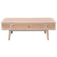 Criterion Jurien Coffee Table 1200mm Semi-Assembled, Solid Rubber Wood Construction Rattan and White Chocolate