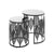 Criterion Leaf Nested Set Coffee Tables 520mm Black Glass Top, Metal Frame Black
