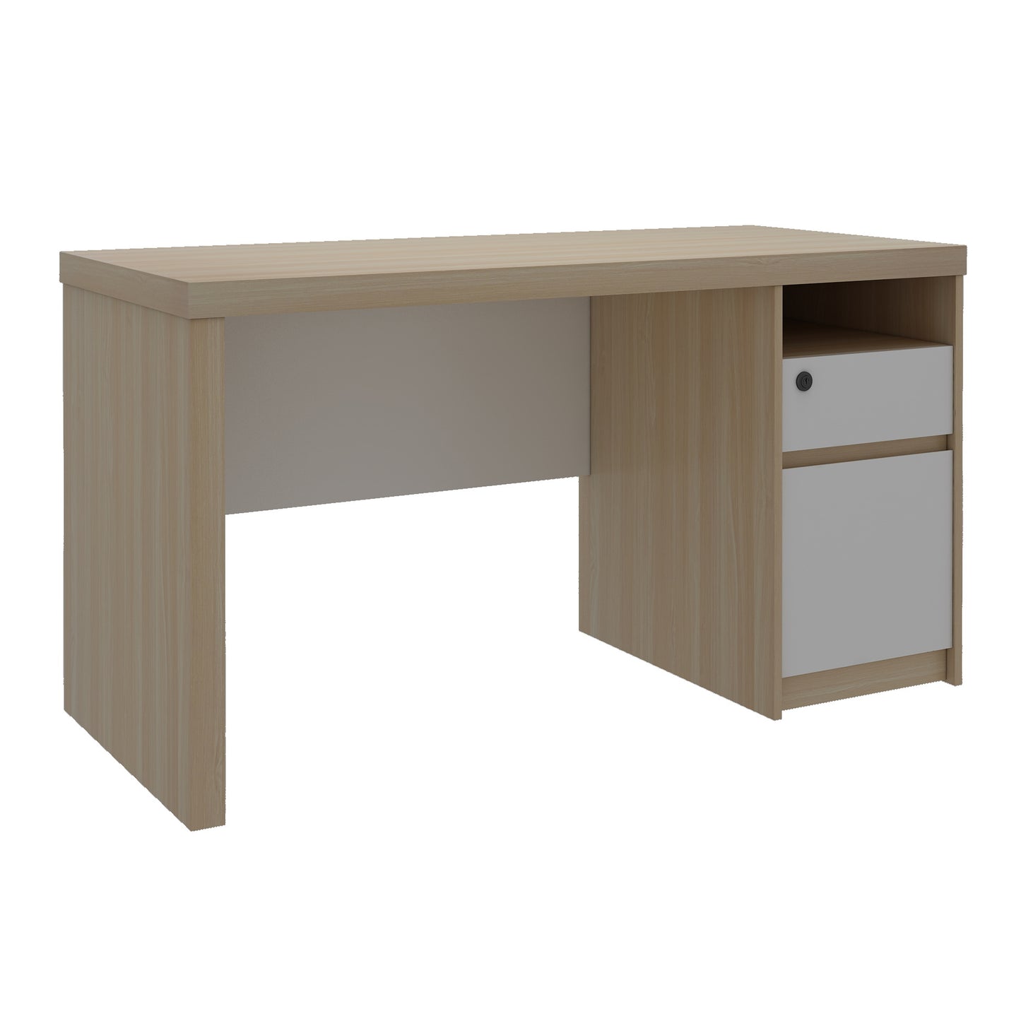 Criterion Lucy Desk 1400mm Oak White Right Hand Storage