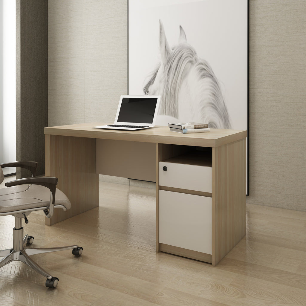 Criterion Lucy Desk 1400mm Oak White Right Hand Storage