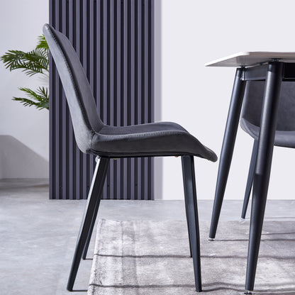 Criterion Mendy Dining Chair 840mm PU Seat, Carbon Steel Frame Grey