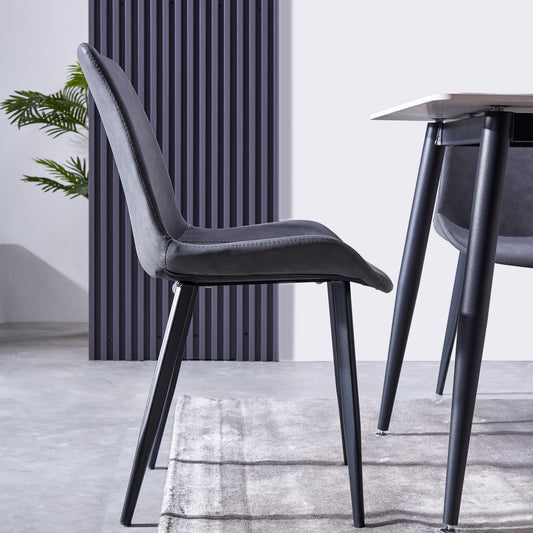 Criterion Mendy Dining Chair 840mm PU Seat, Carbon Steel Frame Grey