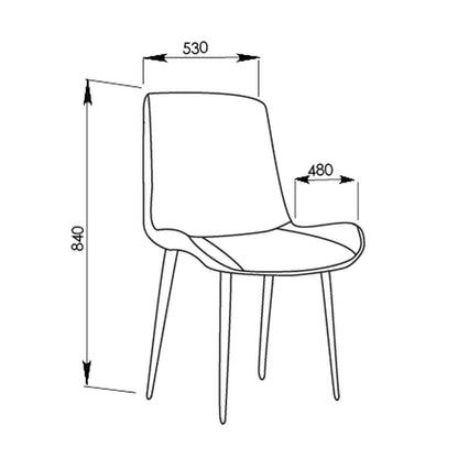 Criterion Mendy Dining Chair 840mm PU Seat, Carbon Steel Frame Grey