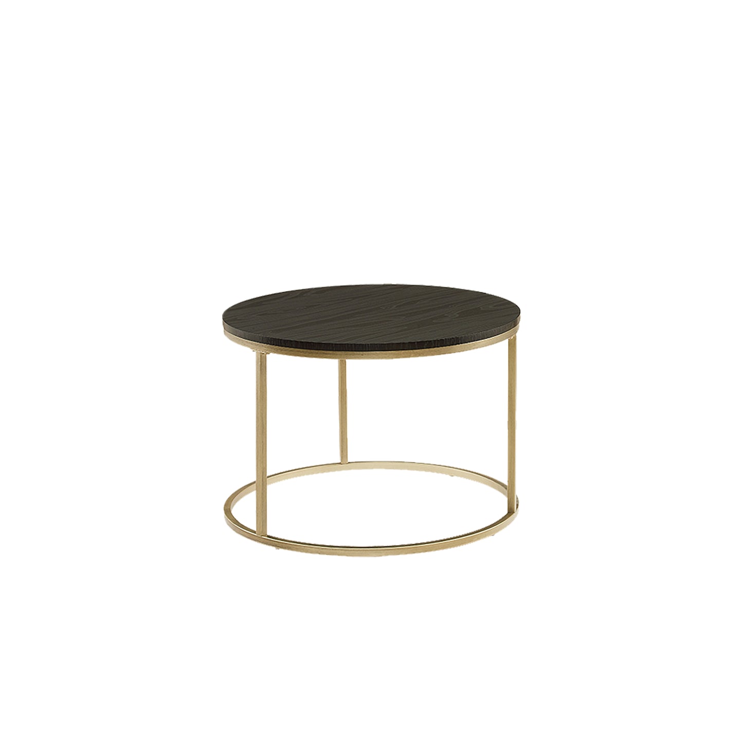 Criterion Nested Set Coffee Tables 760mm Gold Metal Frame Dark Oak