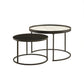 Criterion Nested Set Coffee Tables 760mm Carbon Steel Frame White & Black Sintered Stone Tops