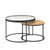 Criterion Nested Set Coffee Tables 760mm Black Metal Frame Large White Marble Look, Small English Oak