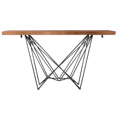 Criterion Onslow Console Table 1500mm Semi-Assembled, Powder Coated Steel Legs Natural Walnut