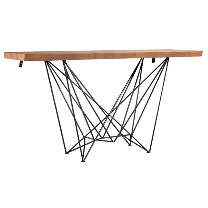 Criterion Onslow Console Table 1500mm Semi-Assembled, Powder Coated Steel Legs Natural Walnut