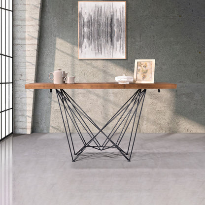 Criterion Onslow Console Table 1500mm Semi-Assembled, Powder Coated Steel Legs Natural Walnut