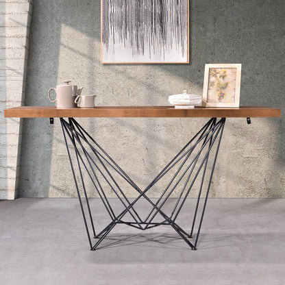 Criterion Onslow Console Table 1500mm Semi-Assembled, Powder Coated Steel Legs Natural Walnut