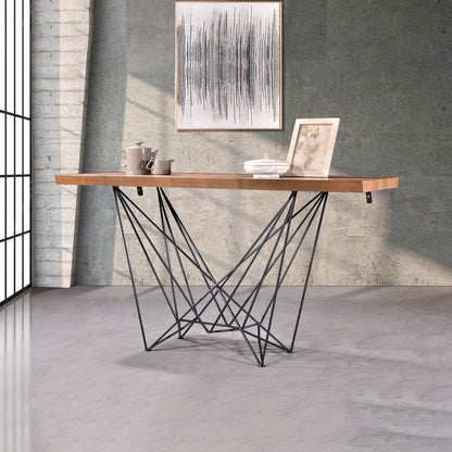 Criterion Onslow Console Table 1500mm Semi-Assembled, Powder Coated Steel Legs Natural Walnut