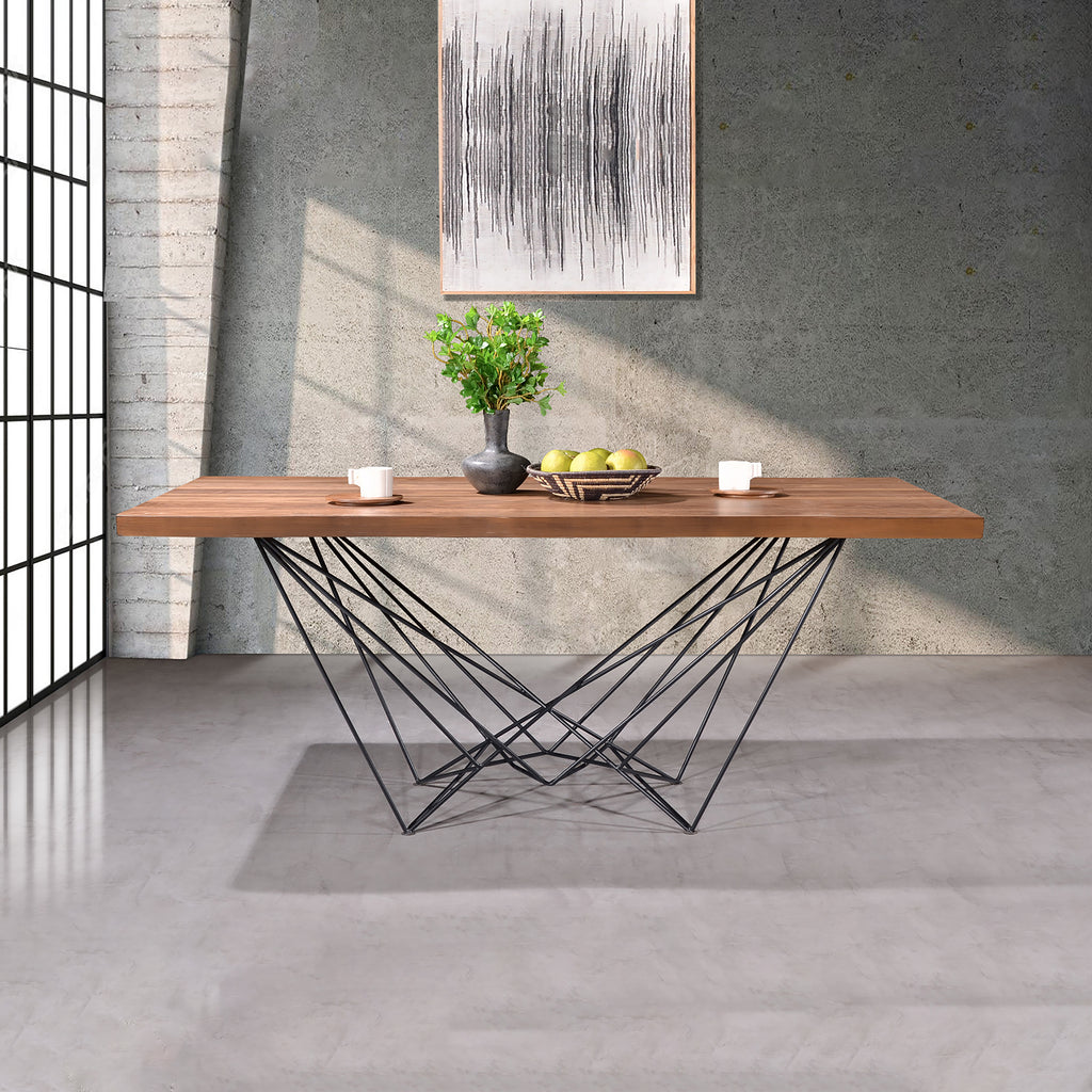 Criterion Onslow Dining Table 1800mm 45mm Walnut Veneer Top, Powder Co ...