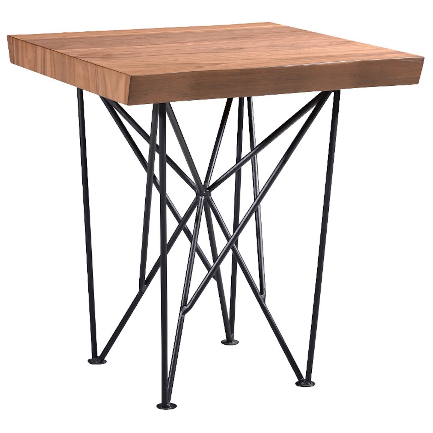 Criterion Onslow End Table 500mm Semi-Assembled, Powder Coated Steel Legs Natural Walnut