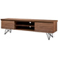 Criterion Onslow Entertainment Unit, TV Cabinet 2000mm Semi-Assembled, Powder Coated Steel Legs Natural Walnut