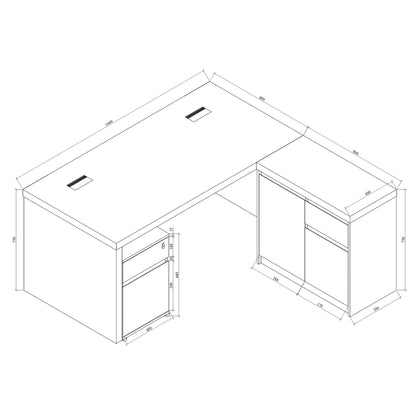 Criterion Sophie Desk 1600mm Walnut Grey Three Piece Pack