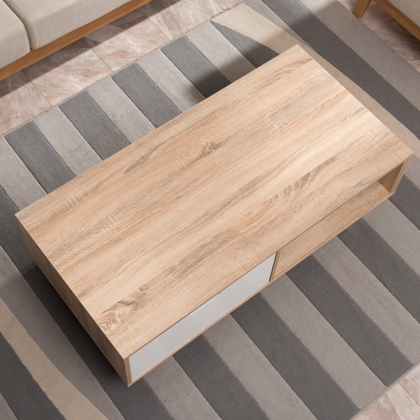 Criterion Tuscany Coffee Table 1200mm Oak White