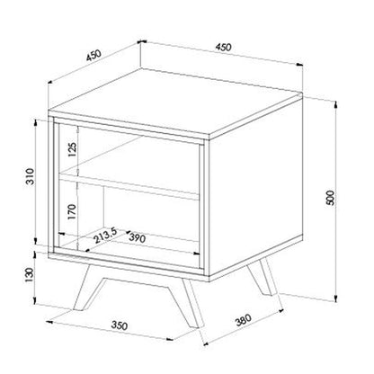 Criterion Tuscany End Table 450mm Oak White