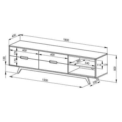 Criterion Tuscany Entertainment Unit 1800mm Oak White