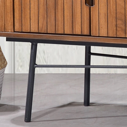 Criterion Albany Entertainment Unit, TV Cabinet 1800mm Semi-Assembled, Powder Coated Steel Legs Dark Ash