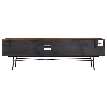 Criterion Albany Entertainment Unit, TV Cabinet 1800mm Semi-Assembled, Powder Coated Steel Legs Dark Ash