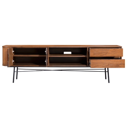 Criterion Albany Entertainment Unit, TV Cabinet 1800mm Semi-Assembled, Powder Coated Steel Legs Dark Ash