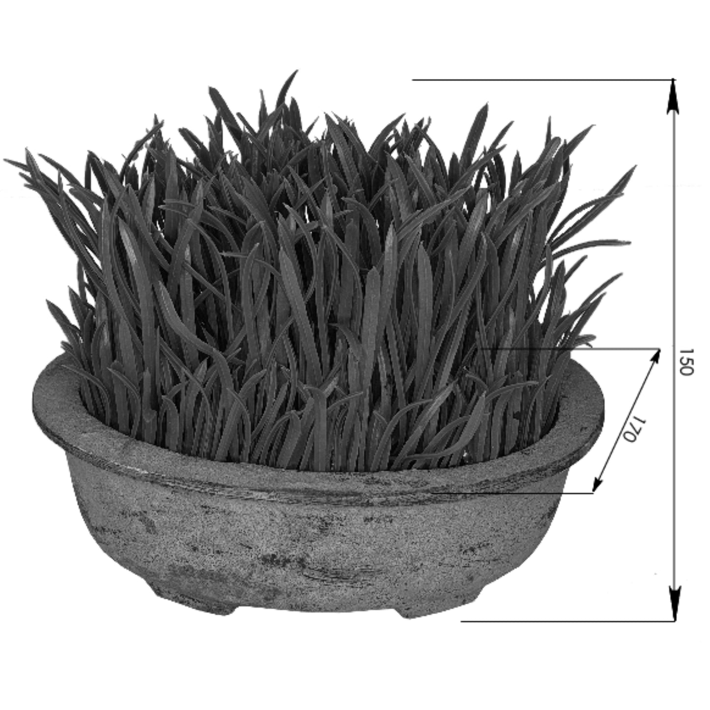 Criterion Artificial Potted Grass Plant (medium) 190mm