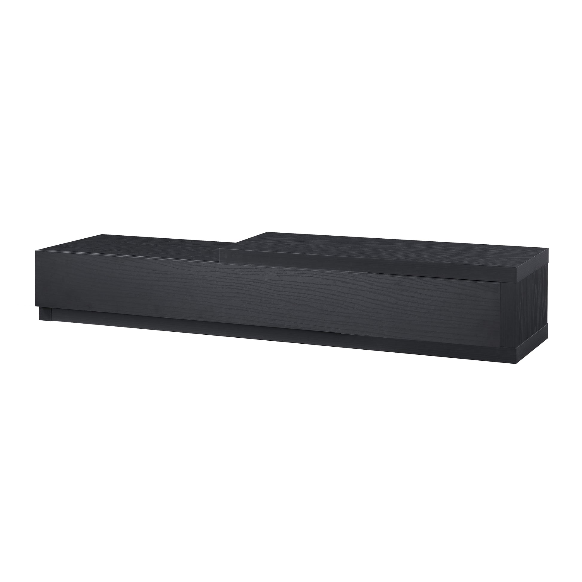 Criterion Durham Extendable TV Unit, Entertainment Cabinet, 190cm Low Line Black Oak Blank Background Image