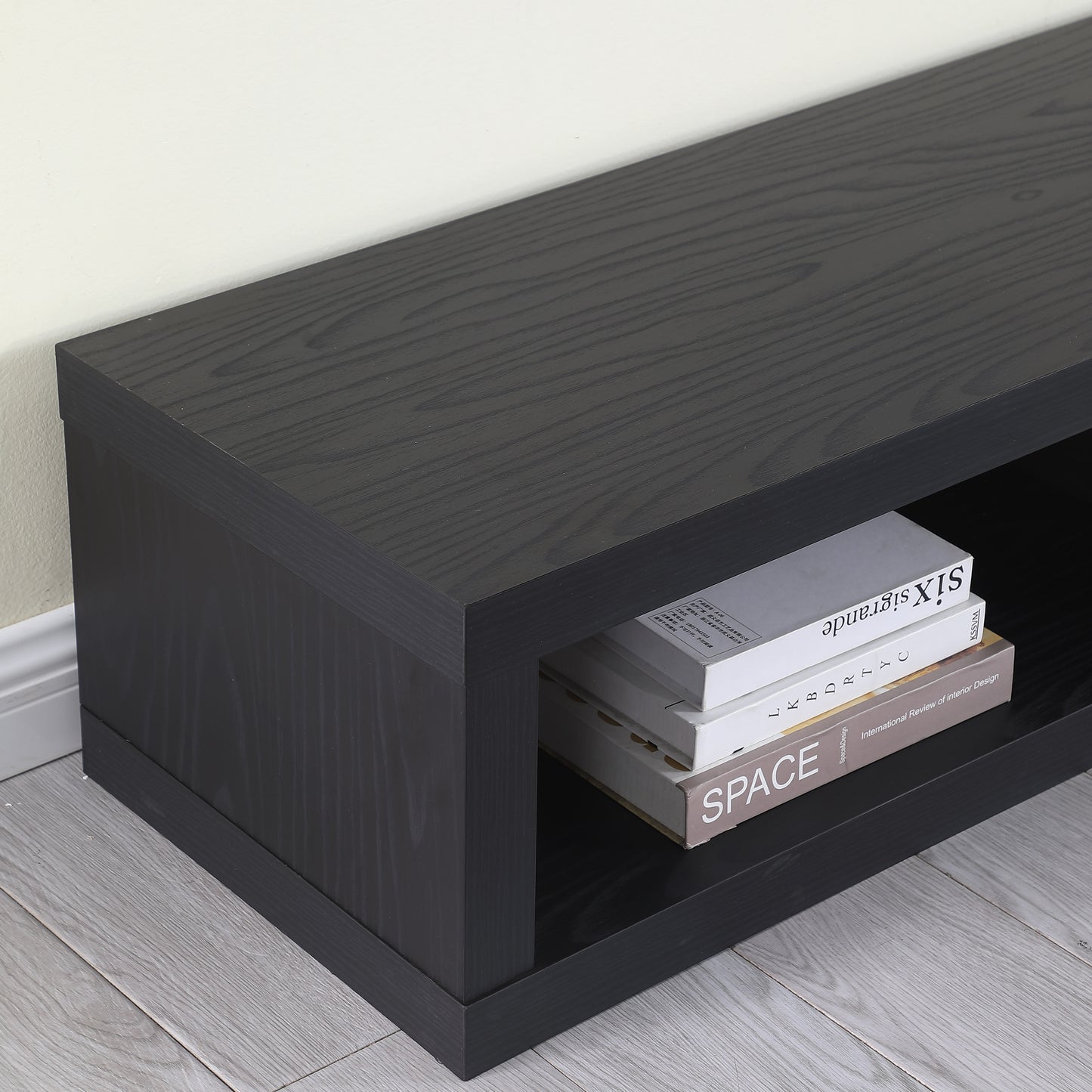 Criterion Durham Extendable TV Unit, Entertainment Cabinet, 190cm Low Line Black Oak Lifestyle Image Detail