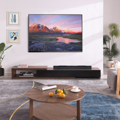Criterion Durham Extendable TV Unit, Entertainment Cabinet, 190cm Low Line Dark Oak