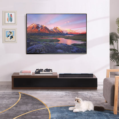 Criterion Durham Extendable TV Unit, Entertainment Cabinet, 190cm Low Line Dark Oak