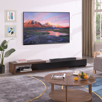 Criterion Durham Extendable TV Unit, Entertainment Cabinet, 190cm Low Line Dark Oak