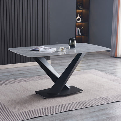 Criterion Element Dining Table 1600mm Light Grey Sintered Stone