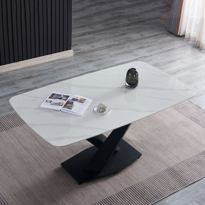 Criterion Element Dining Table 1600mm White Grey Sintered Stone