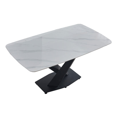 Criterion Element Dining Table 1600mm White Grey Sintered Stone