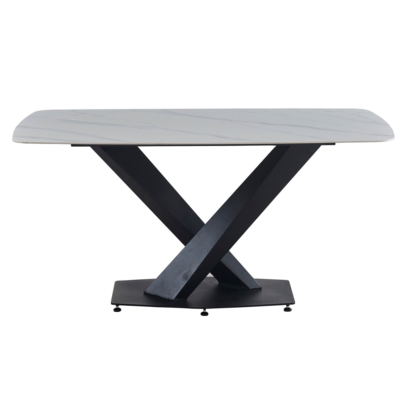 Criterion Element Dining Table 1600mm White Grey Sintered Stone