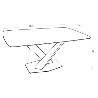 Criterion Element Dining Table 1600mm White Grey Sintered Stone