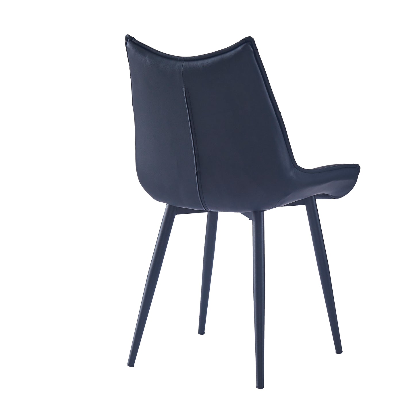 Criterion Jett Dining Chair 830mm PU Leather Cushioned Seat, Carbon Steel Frame Black