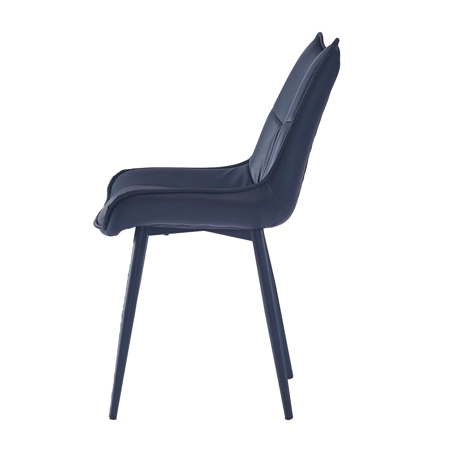 Criterion Jett Dining Chair 830mm PU Leather Cushioned Seat, Carbon Steel Frame Black