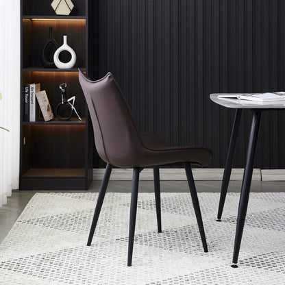 Criterion Jett Dining Chair 830mm PU Leather Cushioned Seat, Carbon Steel Frame Brown