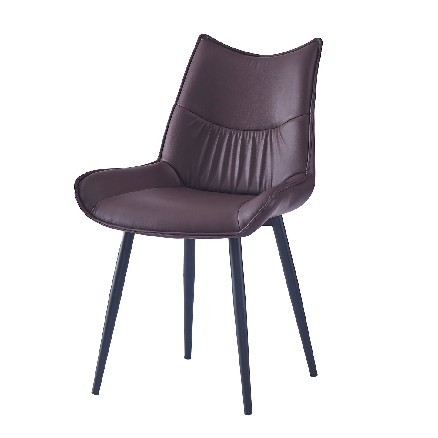 Criterion Jett Dining Chair 830mm PU Leather Cushioned Seat, Carbon Steel Frame Brown