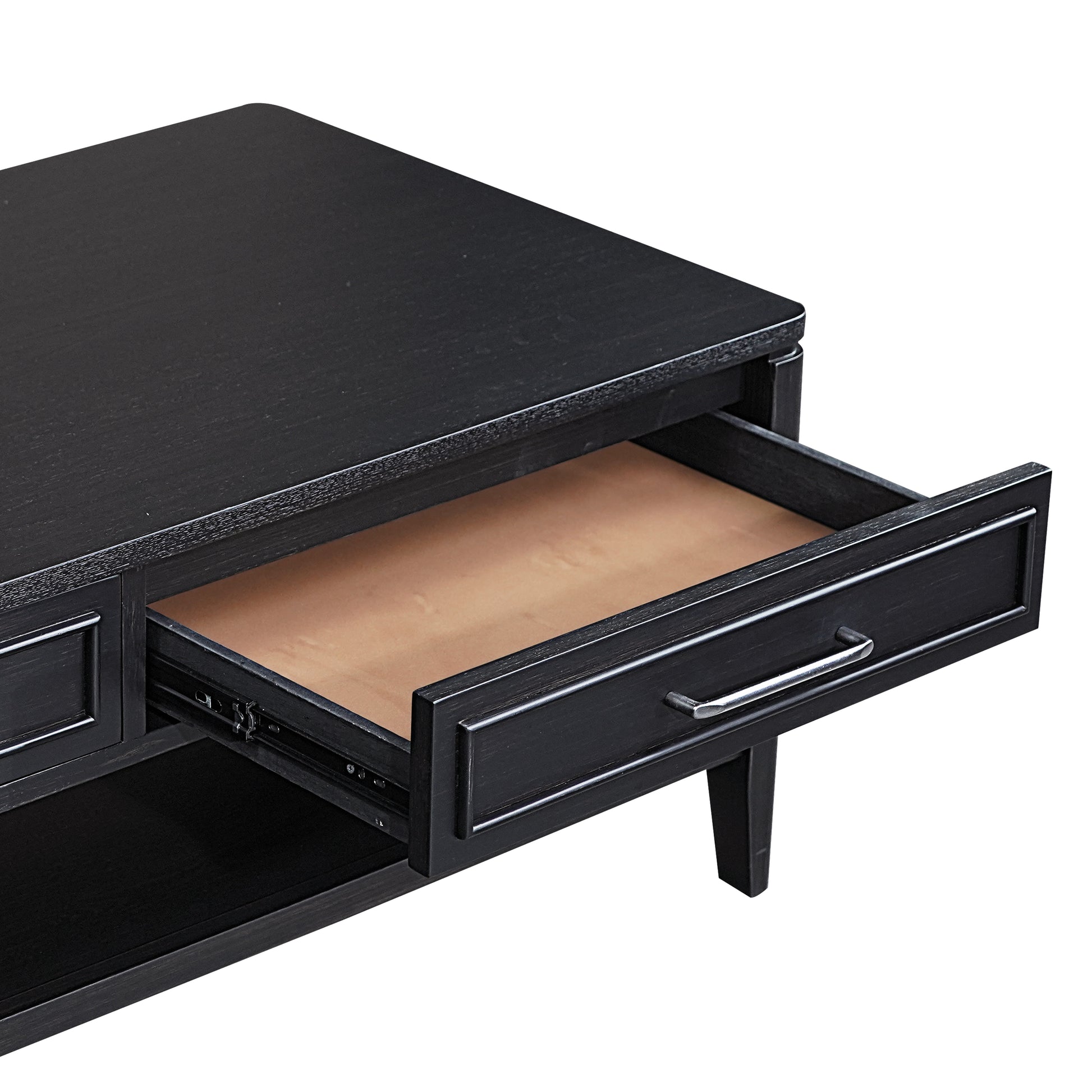 Criterion Kennedy Coffee Table 1200mm Semi-Assembled Stained Oak Veneer Detail Image