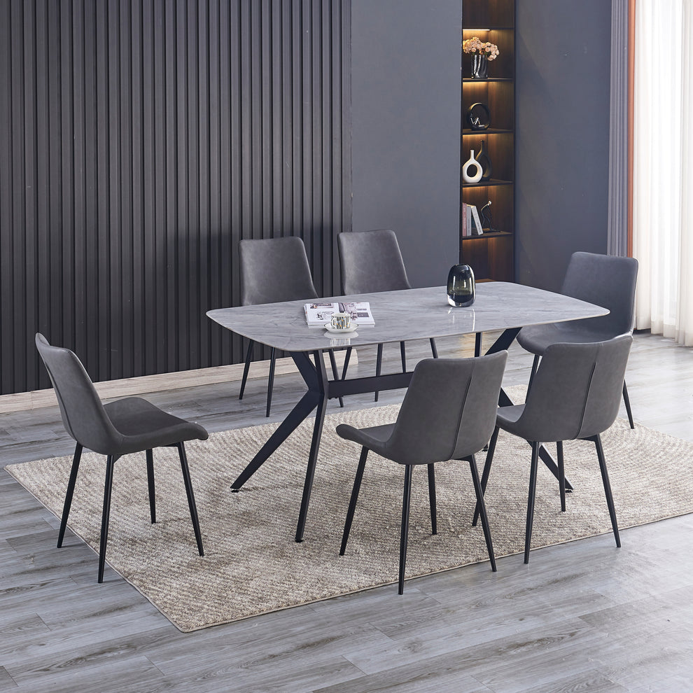 Criterion Phoenix Dining Table 1600mm Light Grey Sintered Stone ...