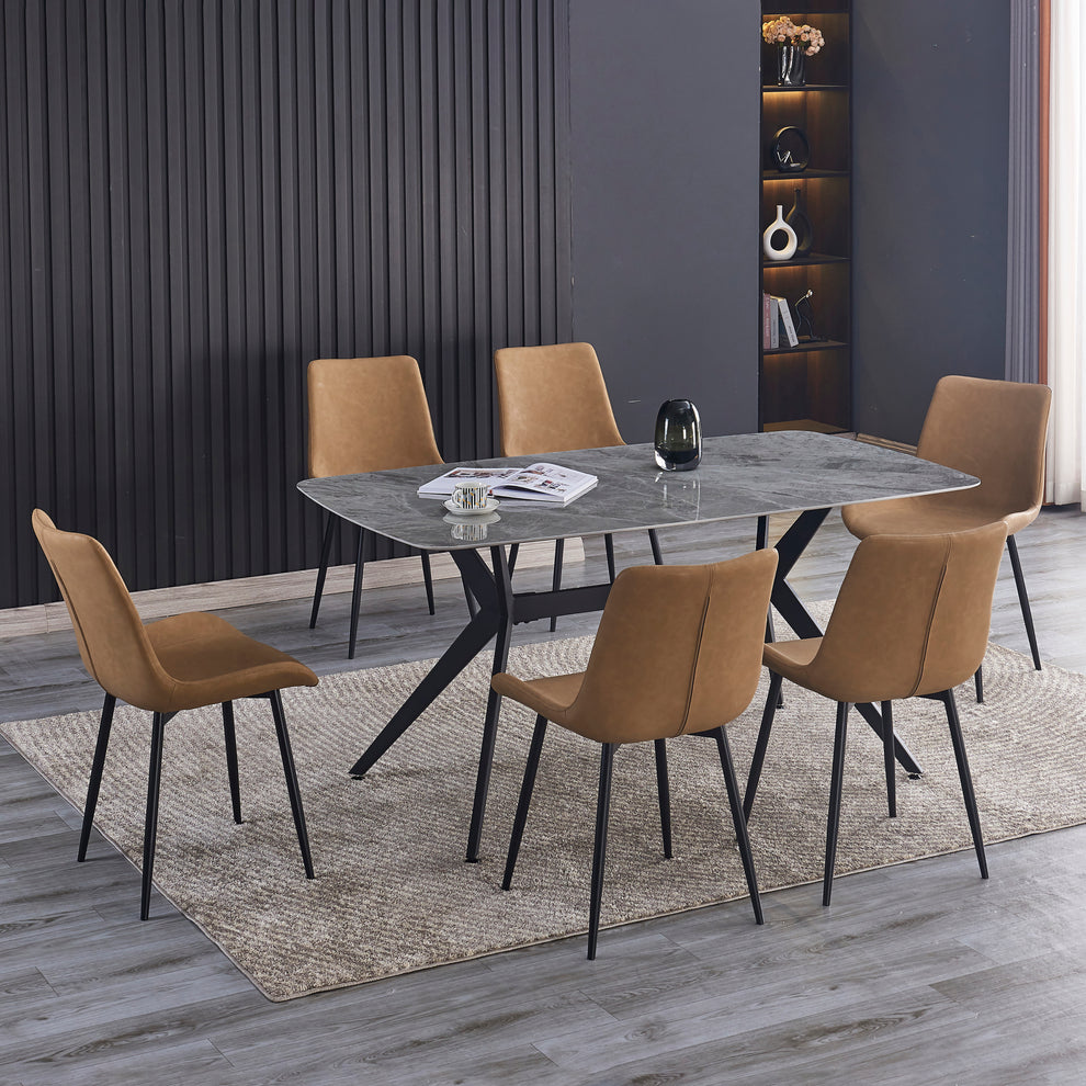 Criterion Phoenix Dining Table 1600mm Mid Grey Sintered Stone ...