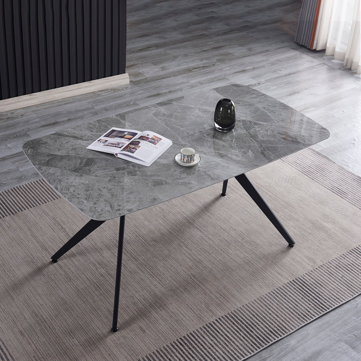 Criterion Phoenix Dining Table 1600mm Mid Grey Sintered Stone