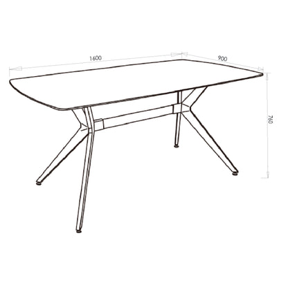Criterion Phoenix Dining Table 1600mm Brown Grey Sintered Stone