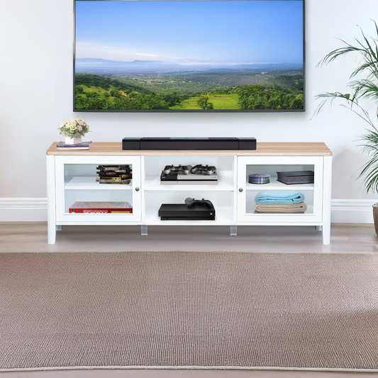 Criterion Sorrento Entertainment Unit 1800mm Semi Assembled White Oak Veneer