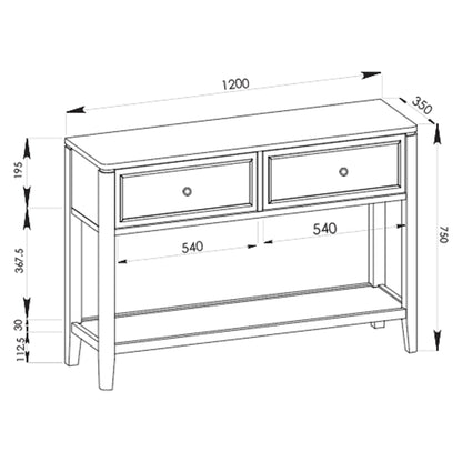 Criterion Sorrento Console Table 1200mm Semi-Assembled White Oak Veneer