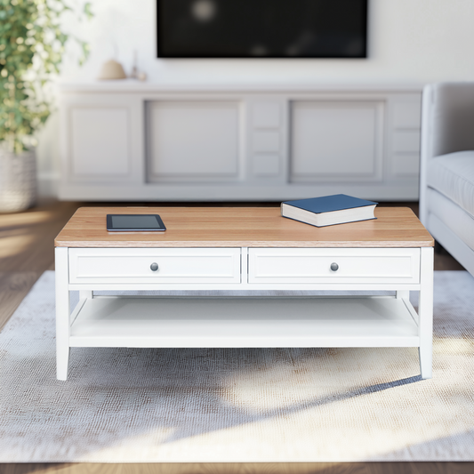 Criterion Sorrento Coffee Table 1200mm Semi-Assembled White Oak Veneer